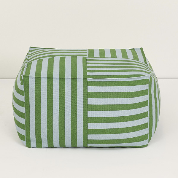 Pouf carré adulte Otto - Vert et bleu