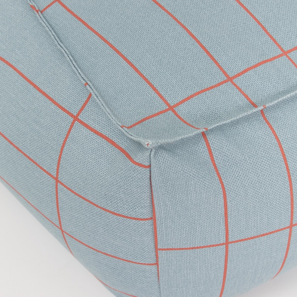 Pouf long Vibes - Bleu et rouge