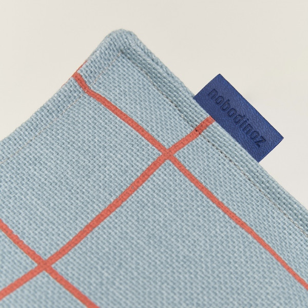 Pouf long Vibes - Bleu et rouge