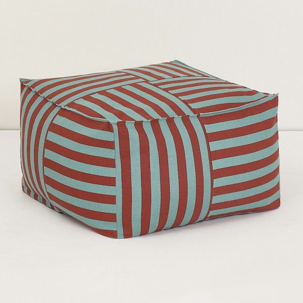 Pouf carré adulte Otto - Rouge et vert