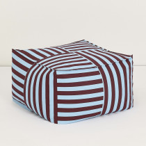 Pouf carré adulte Otto - Bleu et bordeaux