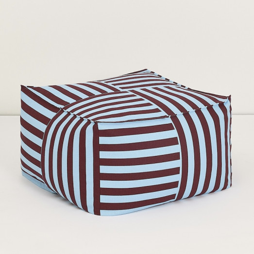 Pouf carré adulte Otto - Bleu et bordeaux