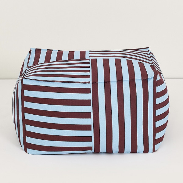 Pouf carré adulte Otto - Bleu et bordeaux