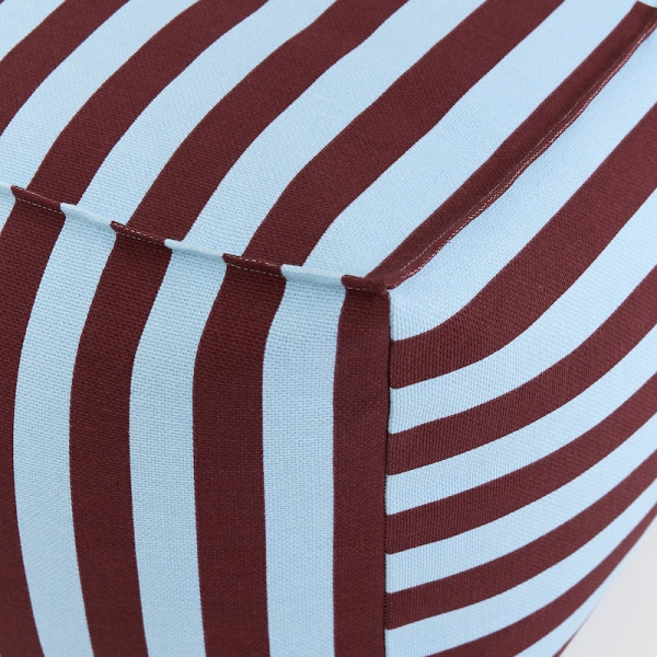 Pouf carré adulte Otto - Bleu et bordeaux