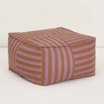 Pouf carré adulte Otto - Rose et moutarde