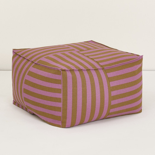 Pouf carré adulte Otto - Rose et moutarde