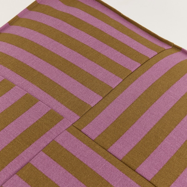 Pouf carré adulte Otto - Rose et moutarde