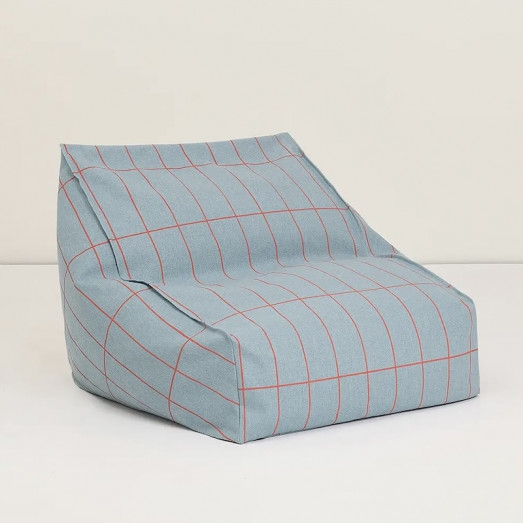 Pouf fauteuil Vibes - Bleu et rouge