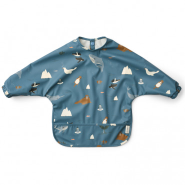 Bavoir à manches plastifié Merle - Artic Sea ocean view