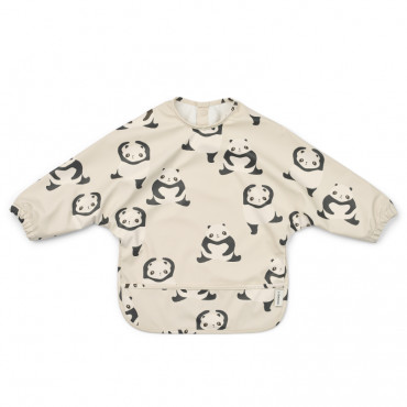 Bavoir à manches plastifié Merle - Panda sandy