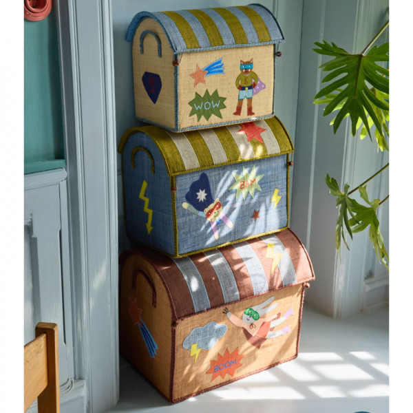 Coffre à jouets en raphia Moyen modèle - Super héros
