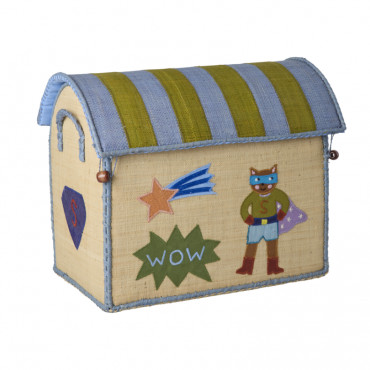 Coffre à jouets en raphia Petit modèle - Super héros