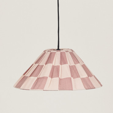 Abat-jour plissé Ava 50 cm - Burnt red checks