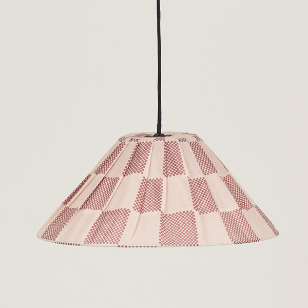 Abat-jour plissé Ava 50 cm - Burnt red checks