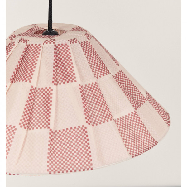 Abat-jour plissé Ava 50 cm - Burnt red checks