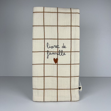 Protège livret de famille Grands carreaux