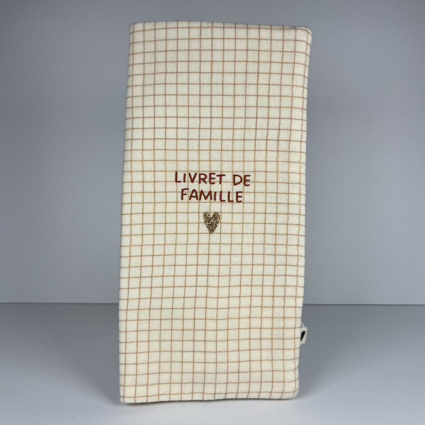 Protège livret de famille Petits carreaux