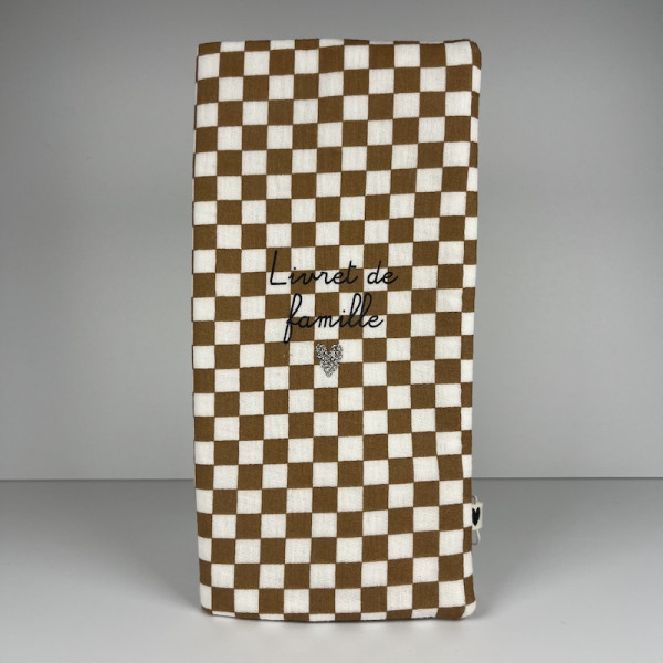 Protège livret de famille Damier