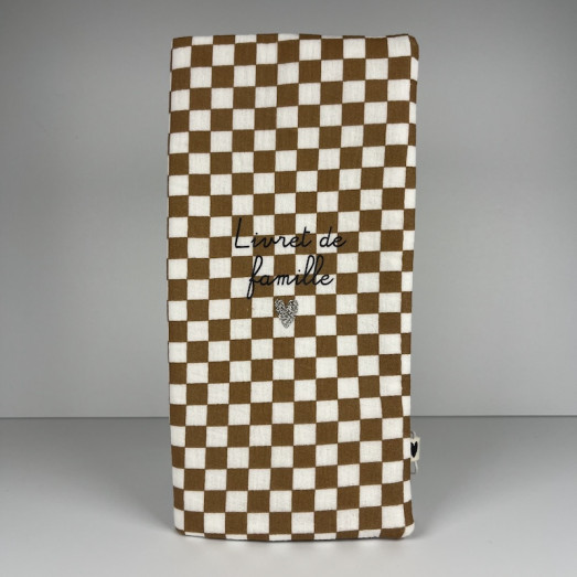 Protège livret de famille Damier