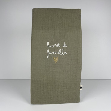 Protège livret de famille Vert olive