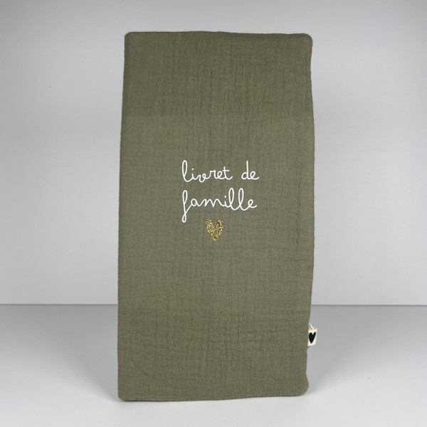 Protège livret de famille Vert olive