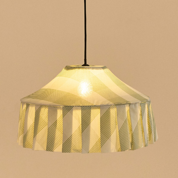 Abat-jour Nicole 50 cm - Green diagonal stripes
