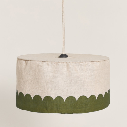 Abat-jour Vibes 40 cm en lin français - Green