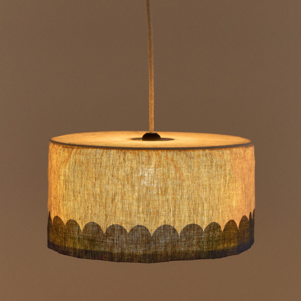 Abat-jour Vibes 40 cm en lin français - Green