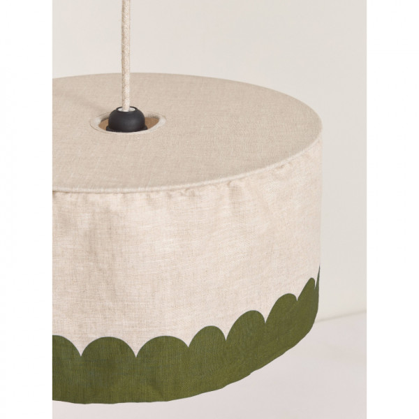 Abat-jour Vibes 40 cm en lin français - Green