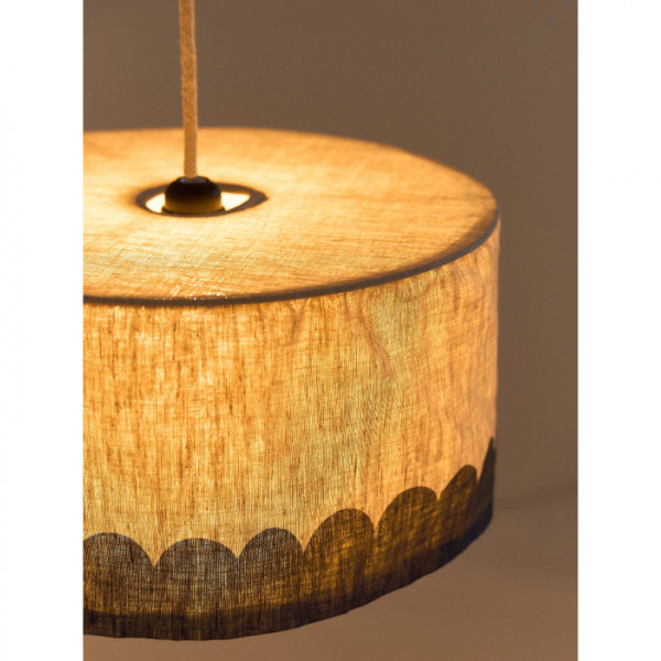 Abat-jour Vibes 40 cm en lin français - Green