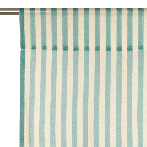 Rideau en voile de coton Wendy - Turquoise stripes