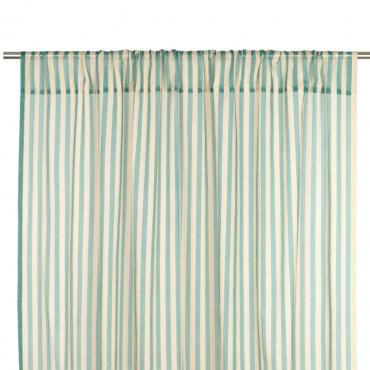 Rideau en voile de coton Wendy - Turquoise stripes
