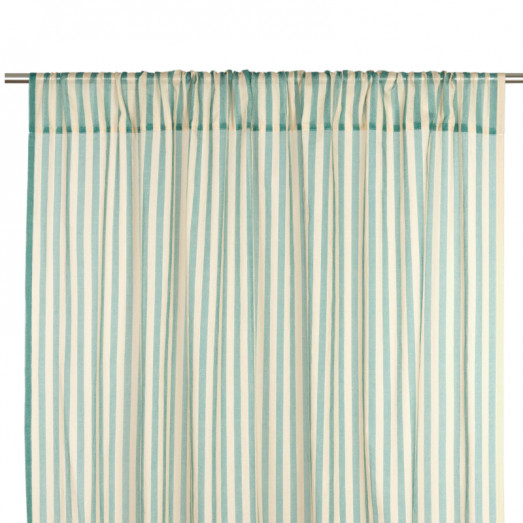 Rideau en voile de coton Wendy - Turquoise stripes