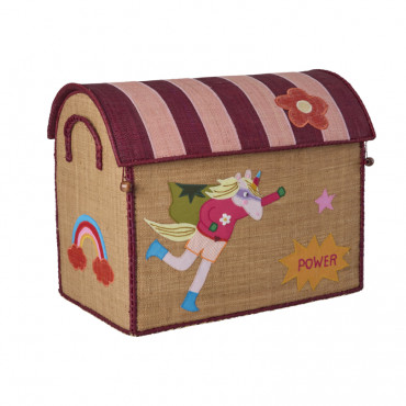 Coffre à jouets en raphia Moyen modèle - Super héroïne