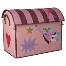 Coffre à jouets en raphia Grand modèle - Super héroïne