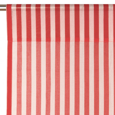Rideau en voile de coton Wendy - Red stripes