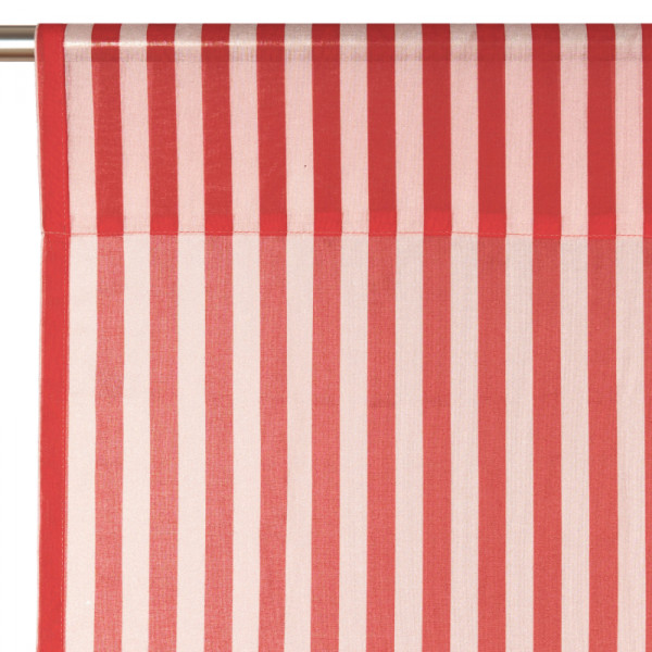 Rideau en voile de coton Wendy - Red stripes