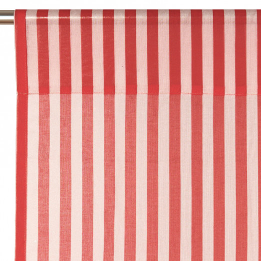 Rideau en voile de coton Wendy - Red stripes