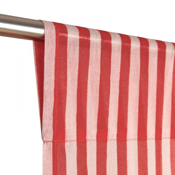 Rideau en voile de coton Wendy - Red stripes