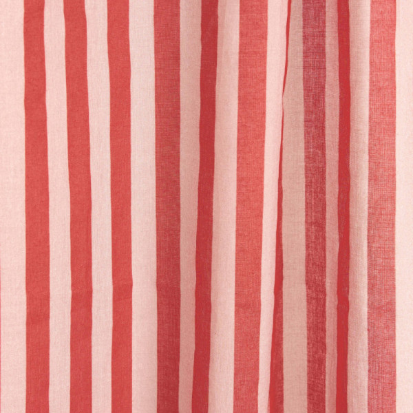 Rideau en voile de coton Wendy - Red stripes