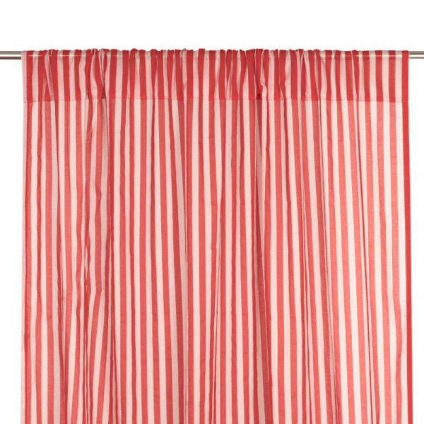 Rideau en voile de coton Wendy - Red stripes