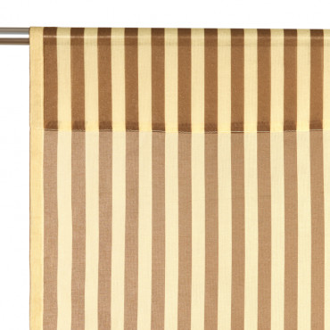 Rideau en voile de coton Wendy - Brown stripes