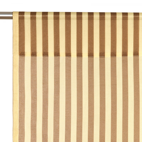Rideau en voile de coton Wendy - Brown stripes