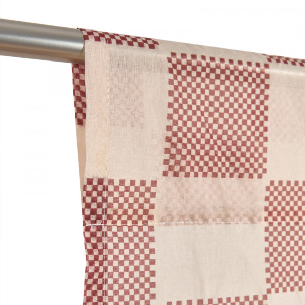 Rideau en voile de coton Wendy - Burnt red checks