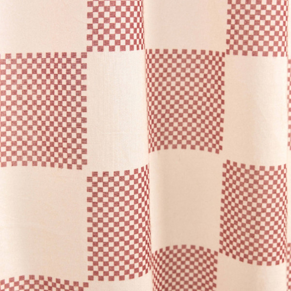 Rideau en voile de coton Wendy - Burnt red checks