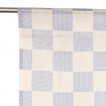 Rideau en voile de coton Wendy - Blue ink checks