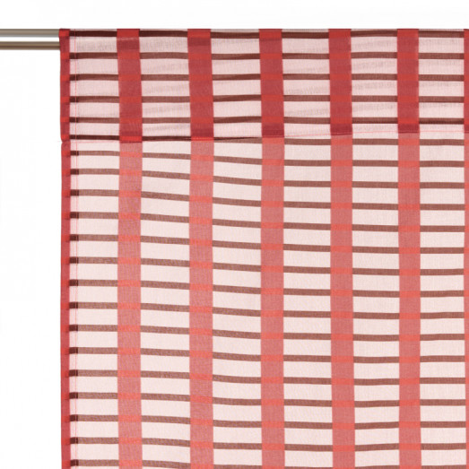 Rideau en voile de coton Wendy - Red brown mosaic