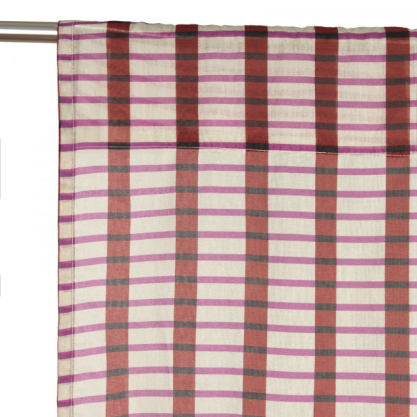 Rideau en voile de coton Wendy - Brown purple mosaic