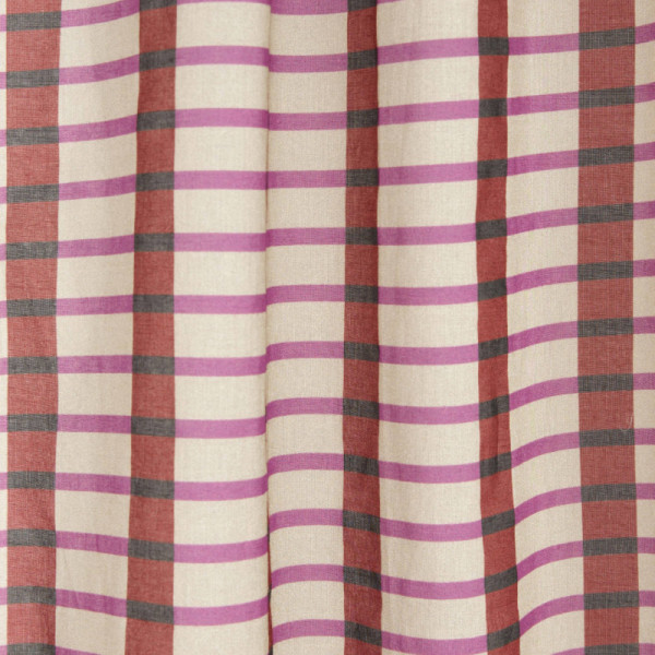 Rideau en voile de coton Wendy - Brown purple mosaic