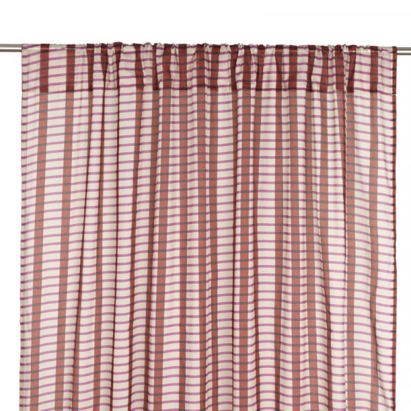 Rideau en voile de coton Wendy - Brown purple mosaic